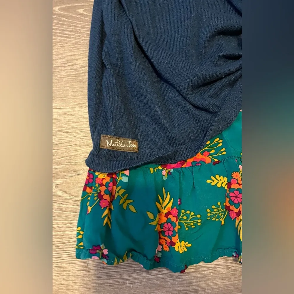 Matilda Jane Twist and Shout Sweater Women’s Size S Blue Knit Floral - Image 8