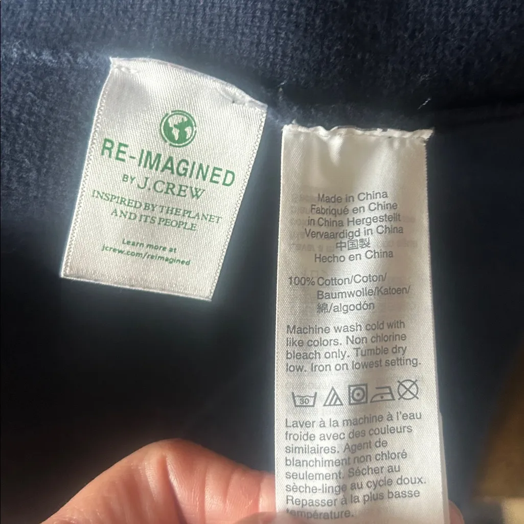 J. Crew Vanessa Colorblock Longline Open Cardigan Red Tan Navy Size XS - Image 12