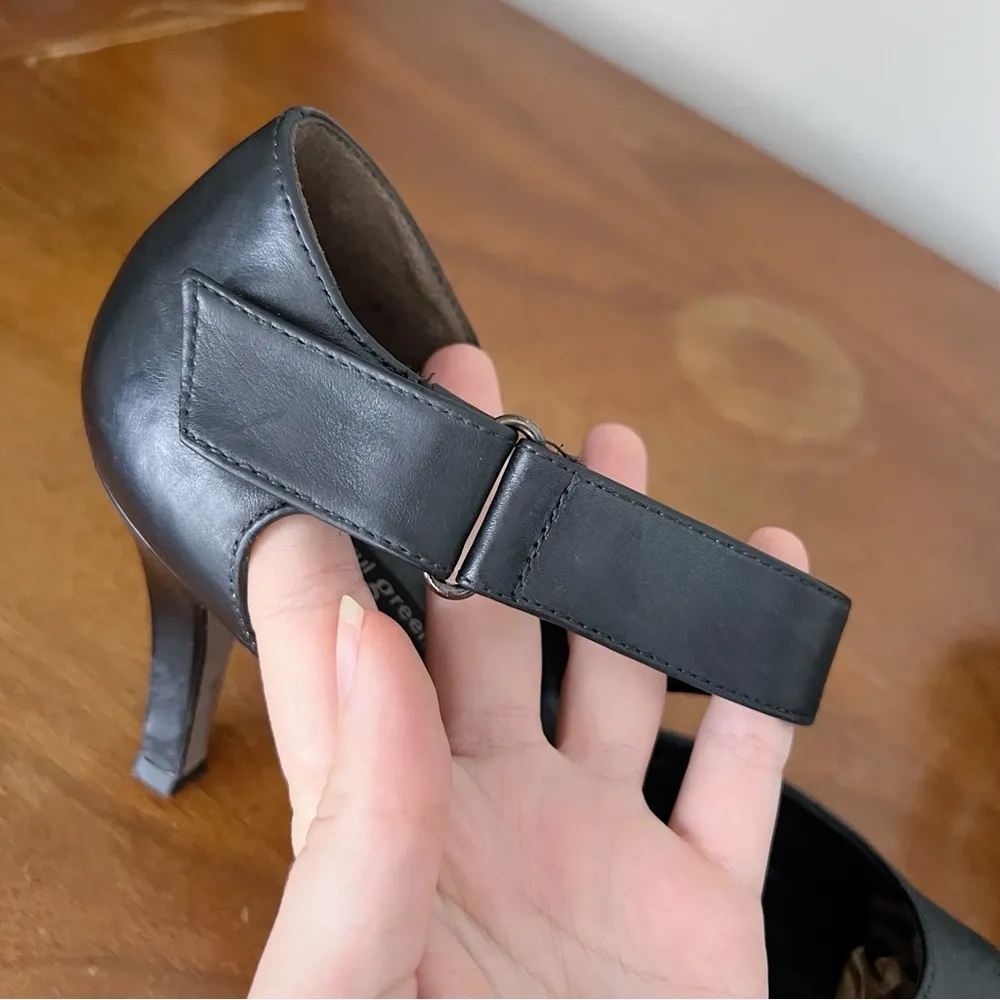 Paul Green • Desire black leather heels pumps d'orsay point toe strap stiletto - Image 7