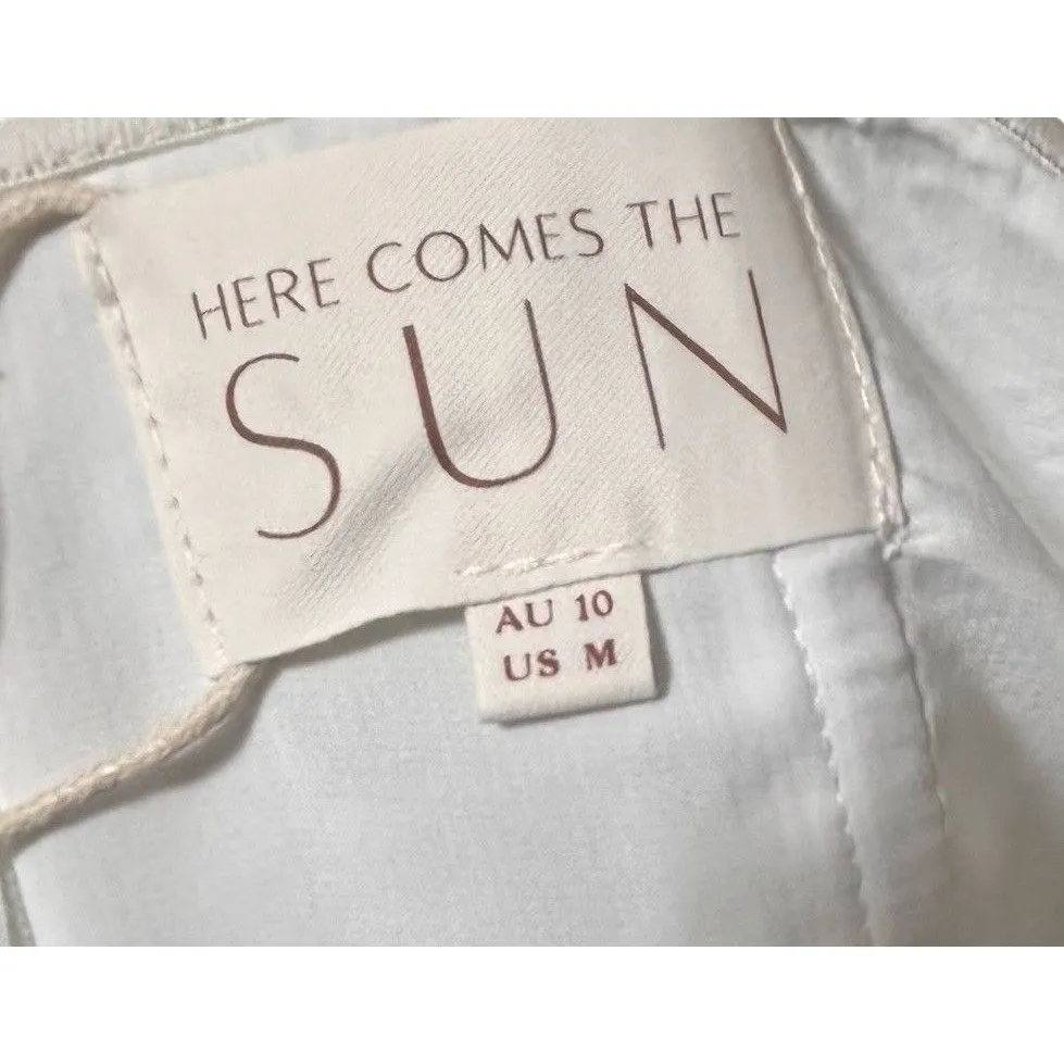 New Women’s Green White Fitted Strapless Floral Maxi Dress Leg Slit Vacay Sz M - Image 7