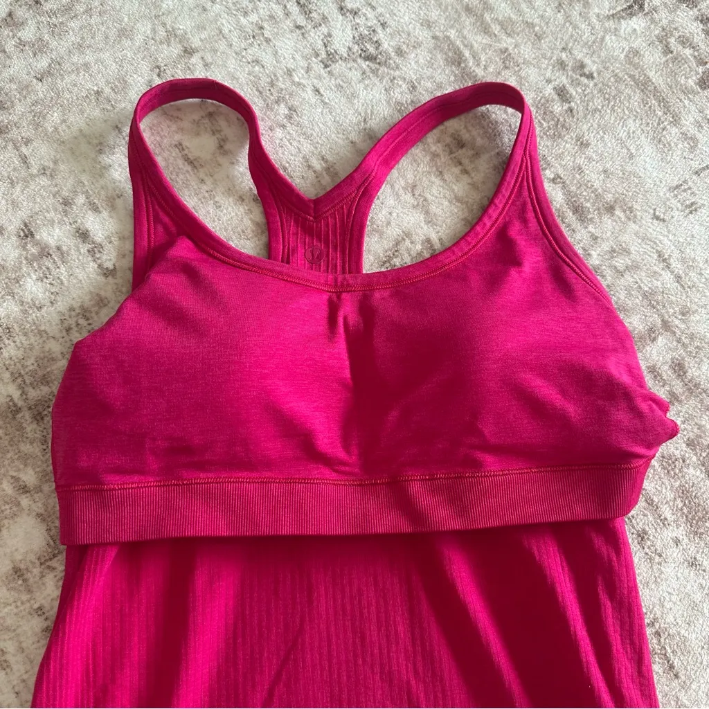 NWT Lululemon Ebb to Street Tank Top Light Support B/C Cup Pink Sz 10 Yoga Gym - Image 6