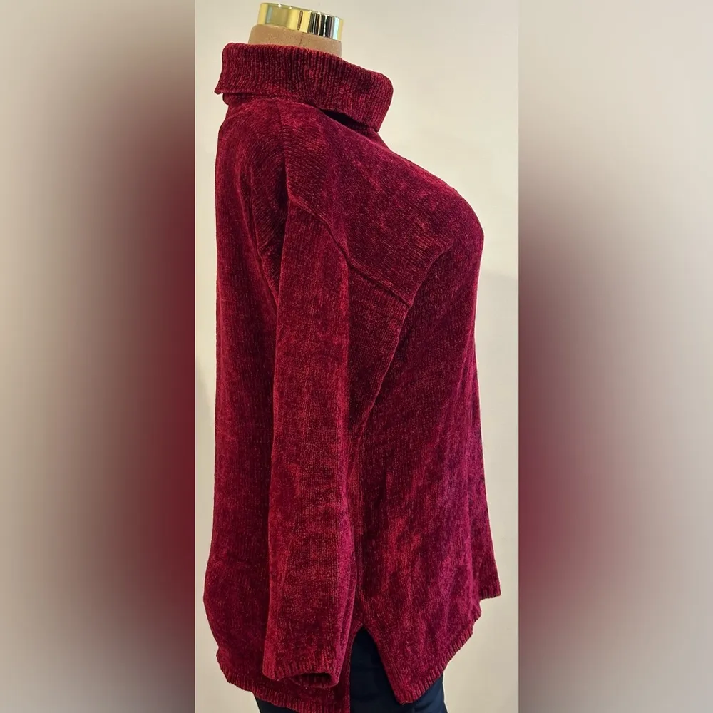 Sarah Arizona Crimson Red Knitted Turtleneck.Sweater.Comfy Sz XL. - Image 3