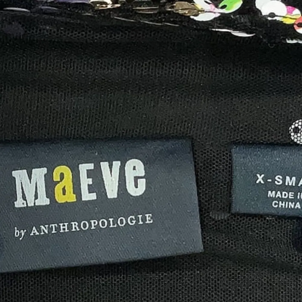 Anthropologie Maeve Mirabella Sequined Mock Neck Blouse Top Size XS - Image 7