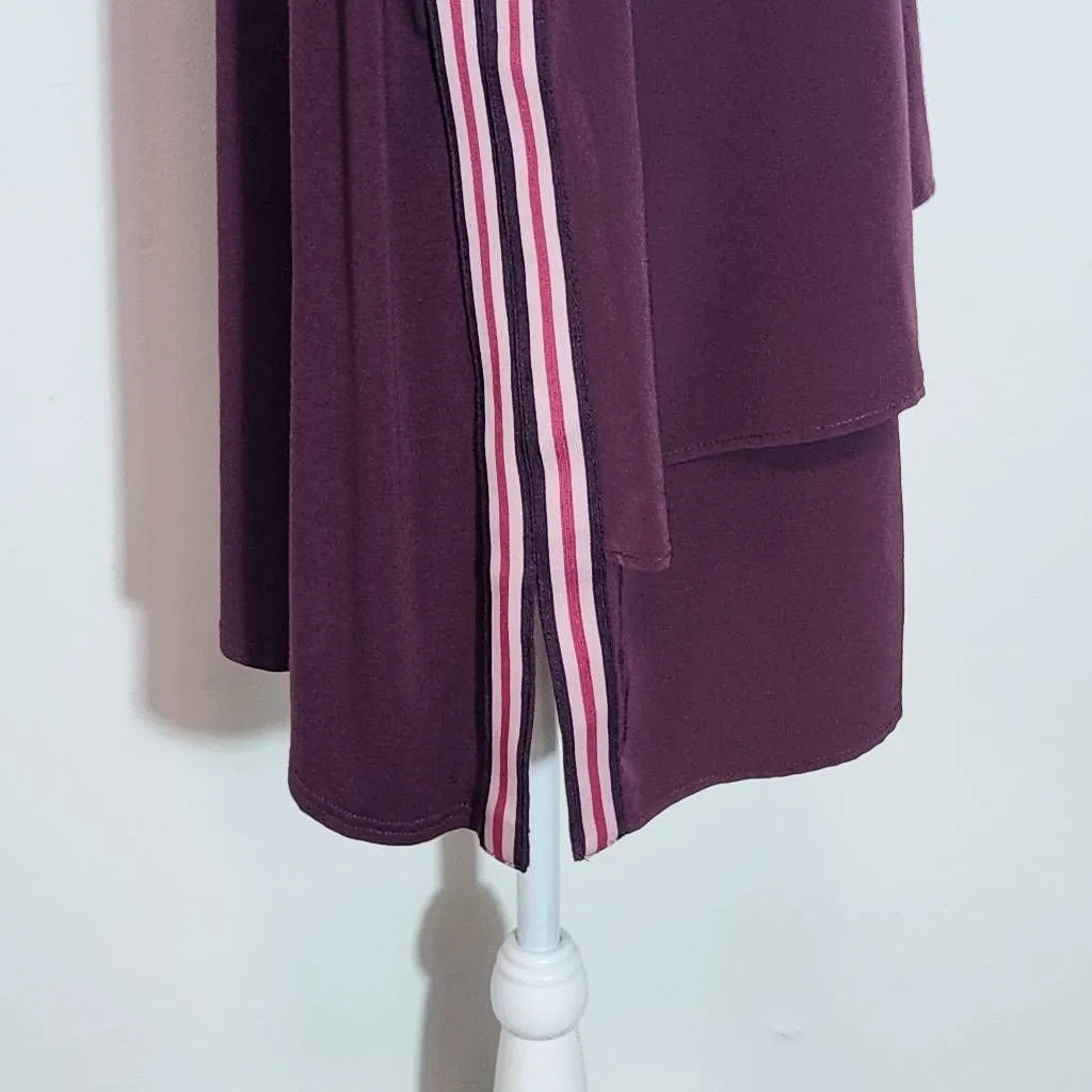 DG2 Diane Gilman Burgundy Tank Top with Sporty Stripes Size XL Oxblood Tank Top Red - Image 6