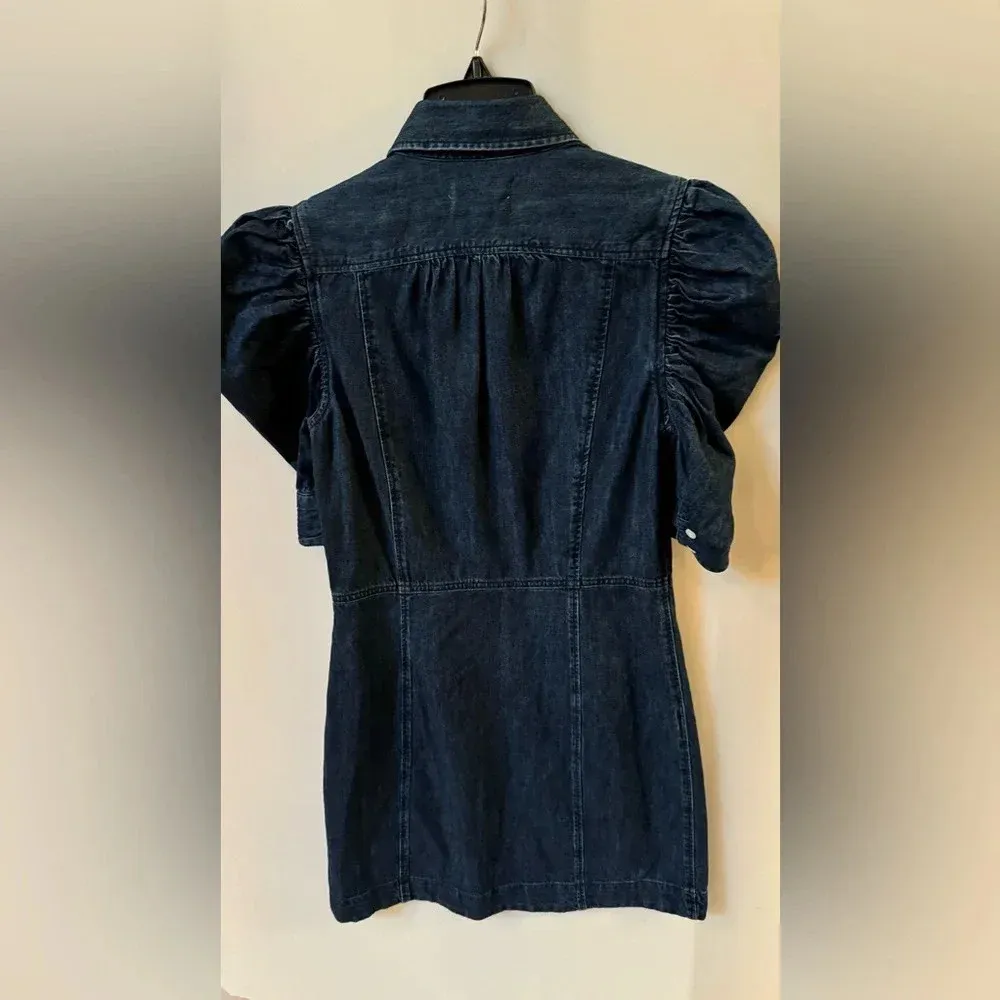 Frame Gillian Puff Sleeve Denim Dress - Image 6
