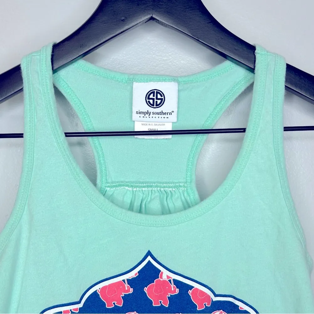 Simply Southern Teal Tank Top Life is a Party in the South Size S - Image 3