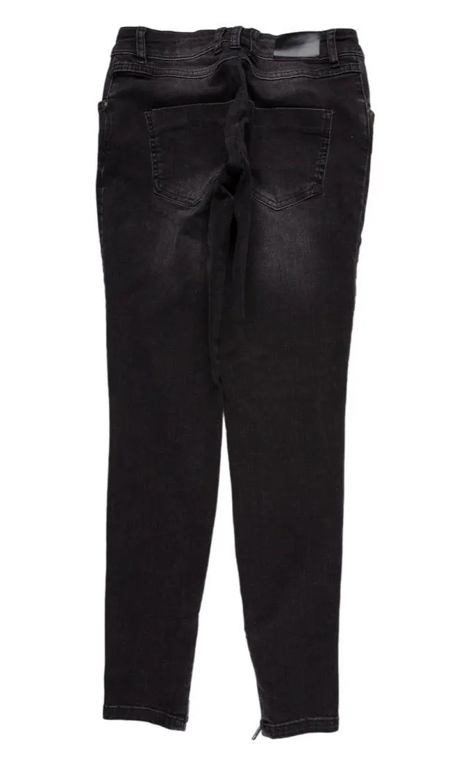 Black  Ripped Knee Skinny Jeans - Image 2