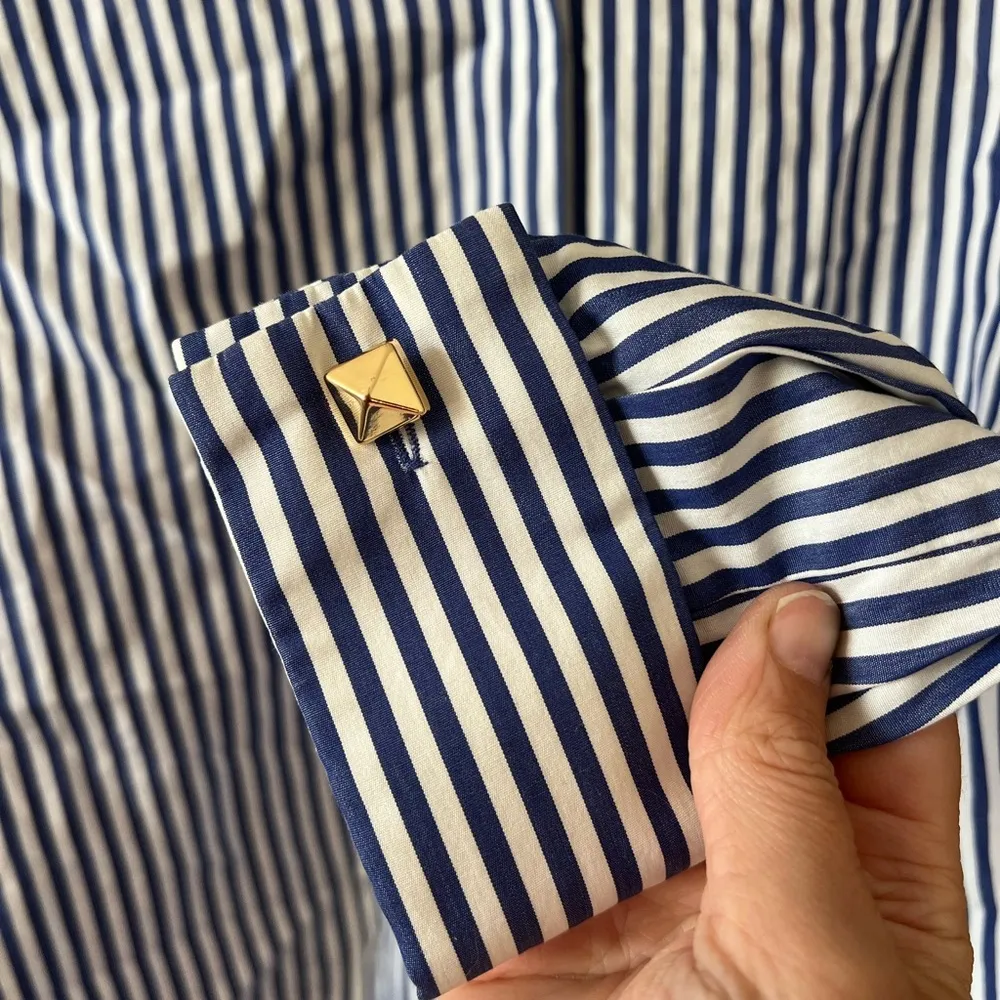 kate spade classic navy stripe button down shirt - Image 5