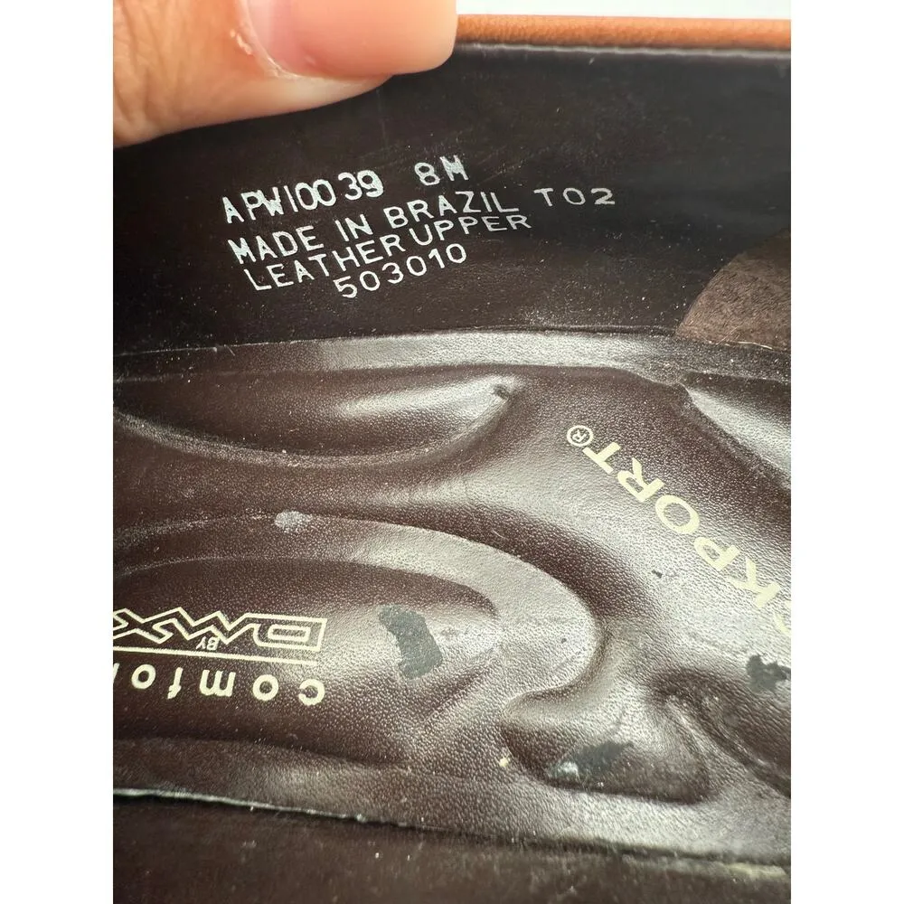 Rockport Comfort Tan Brazil Leather Y2K Preppy Academia Office Loafers 8 - Image 2