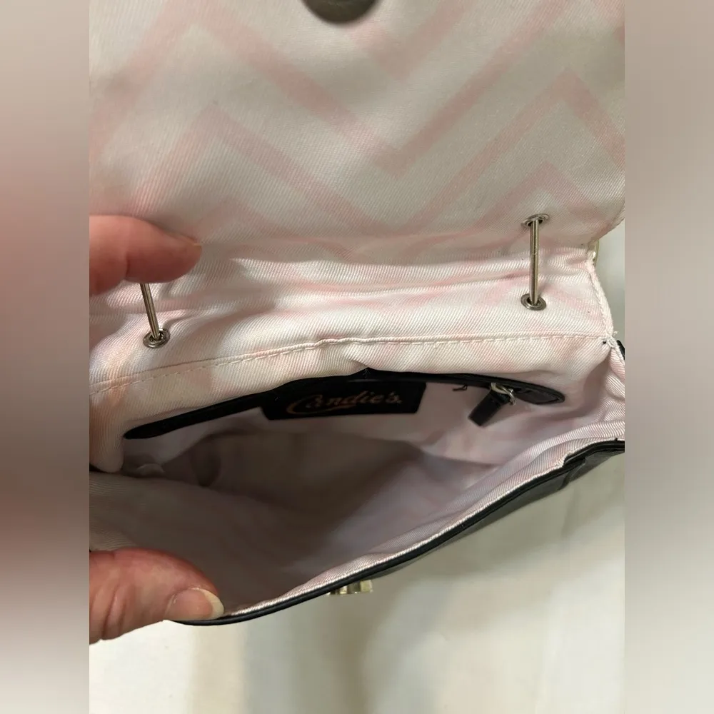 Candie’s Purse Crossbody Shoulder Hand Bag Bow Accent Small Black - Image 7