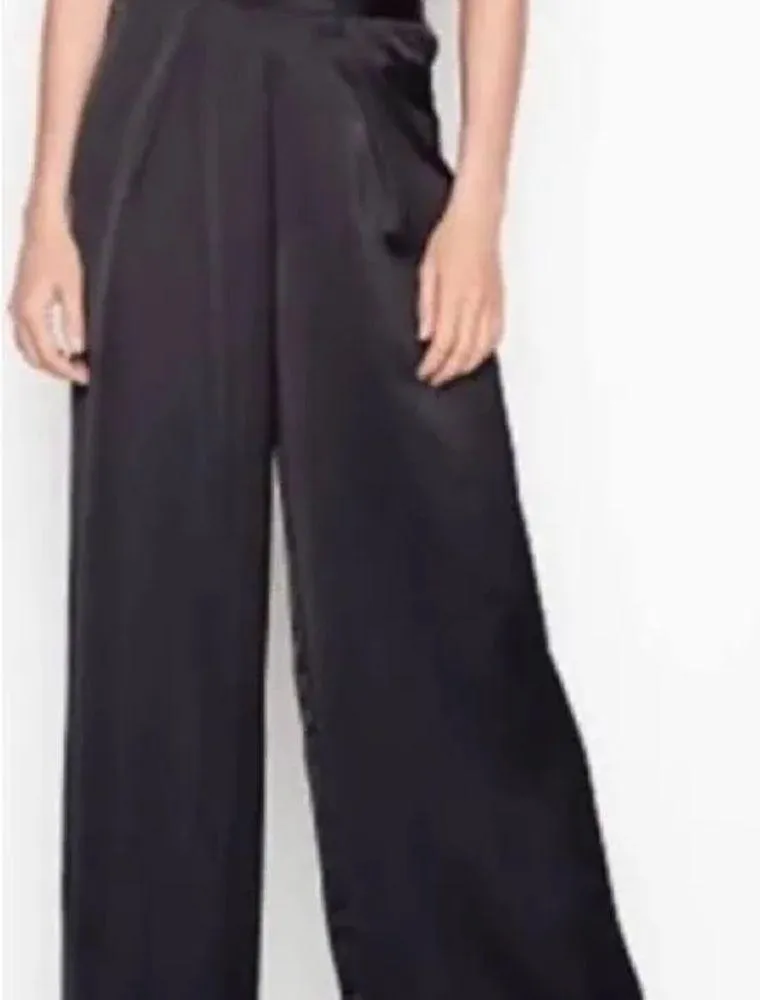 NWT Victorias Secret Black Satin Wide Leg Pant - Image 2