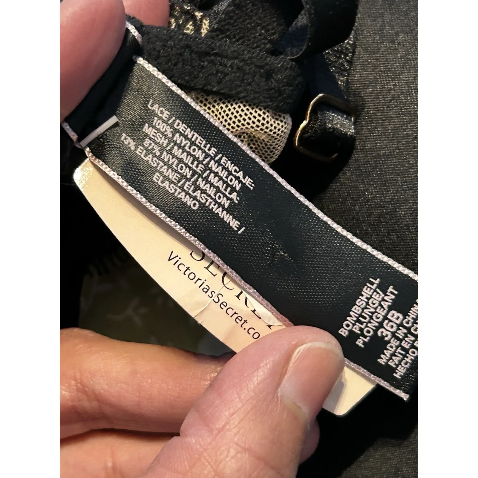 NWT Victoria’s Secret Bombshell Lace Mesh Push-Up Bra Black 36B - Image 6