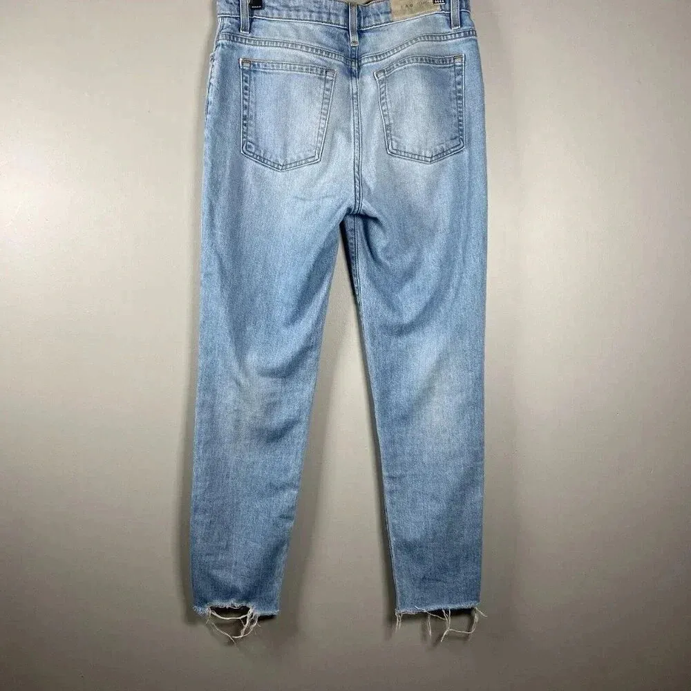 IRO Genn Blue Distressed Silver Detailing Chain Jeans Womens Size 27 ($325) - Image 5