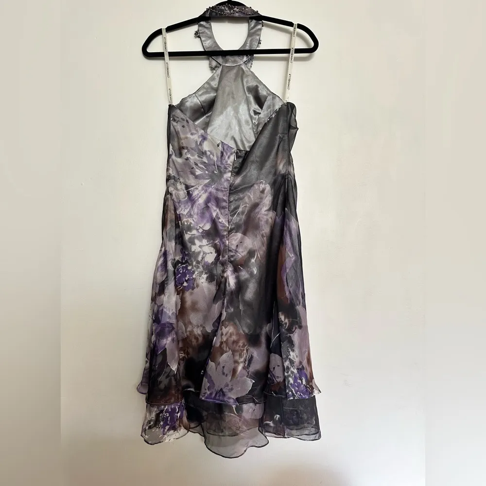 Cinderella vintage chiffon midi lilac floral dress. - Image 3