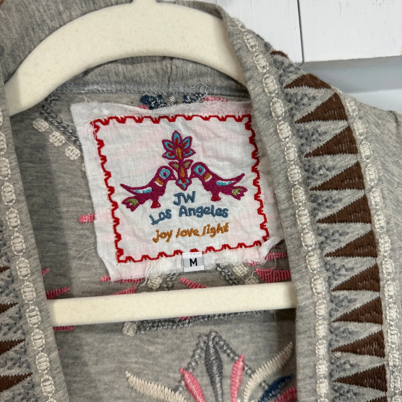 Johnny Was Tierra Embroidered Drape Vest Boho Open Front EUC - Image 3