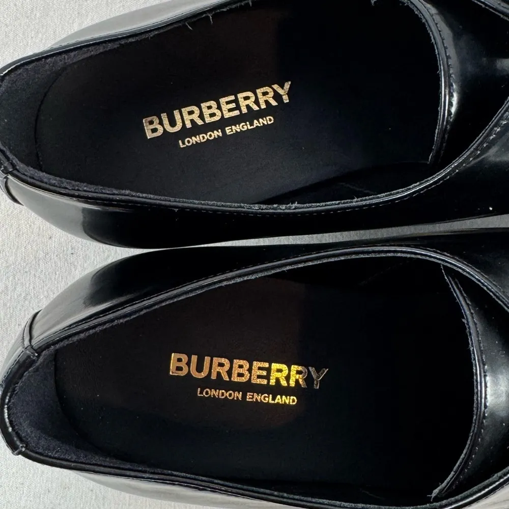 Burberry Uniform Patent Leather Derby Shoe in Black Size 7‎ or 37 with Box - Image 8