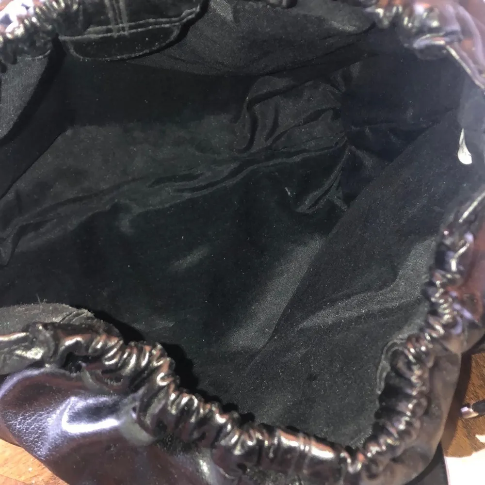 Huge Black Vinyl Boho Handbag With Magnetic Closure - Image 3