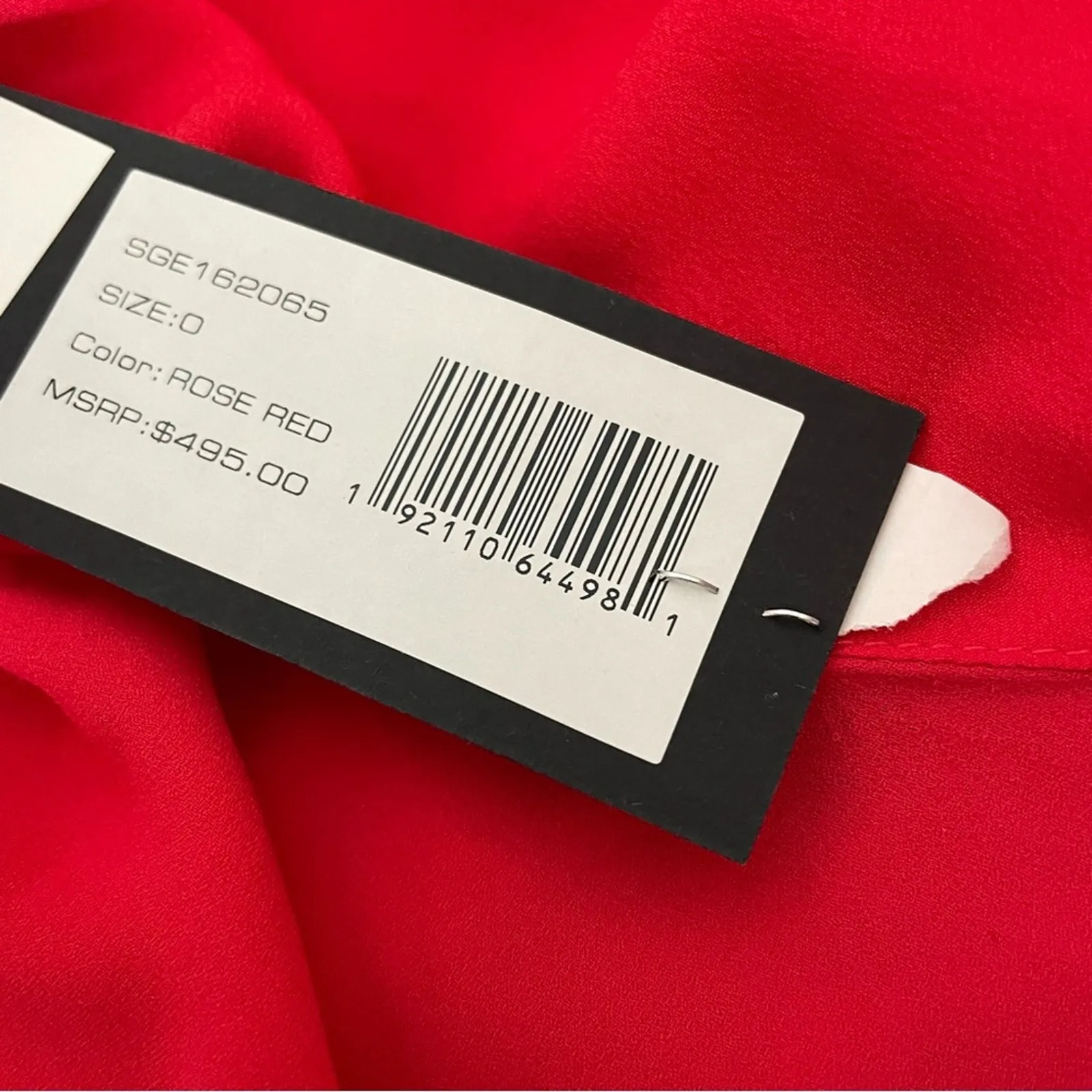 HALSTON HERITAGE One-Sleeve Cowl-Back Maxi Dress Rose Red Women’s Sz 0 - Image 6