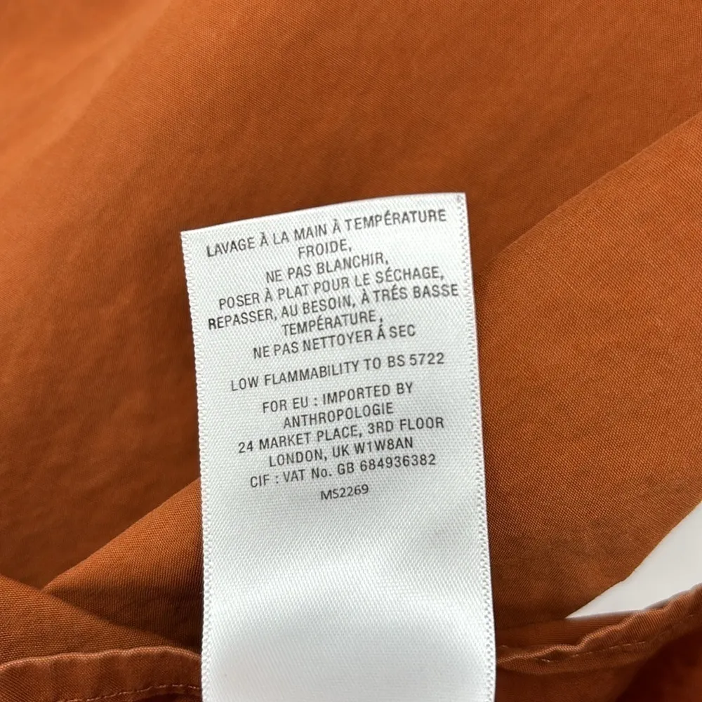 Mare Mare by Anthropologie Rust Orange Aimee Ruffled Blouse Women’s Size Med - Image 6