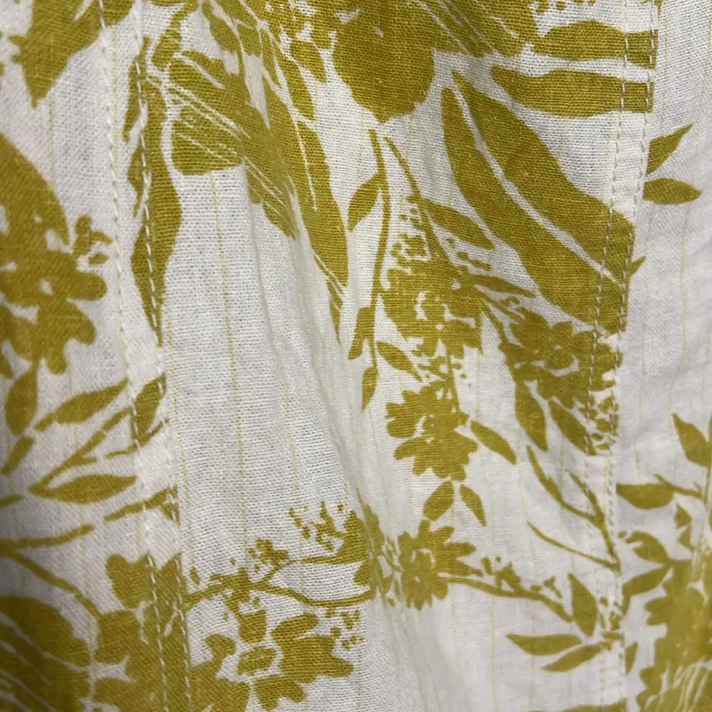 Marks & Spencer Floral Linen Midi Skirt Size UK 16 = 12 Yellow - Image 6