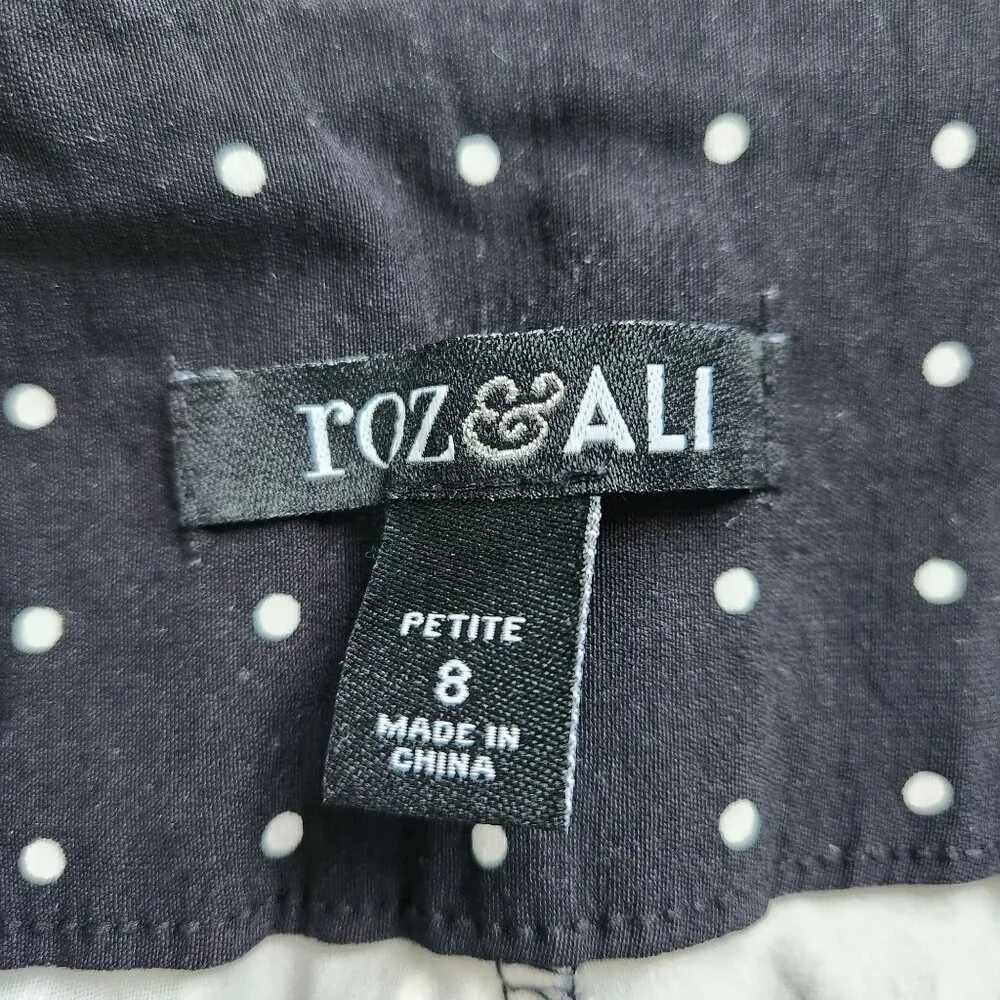 ROZ & ALI Spandex Slimming Polka Dot Classic Ankle Pedal Pusher Pant Women 8P - Image 5