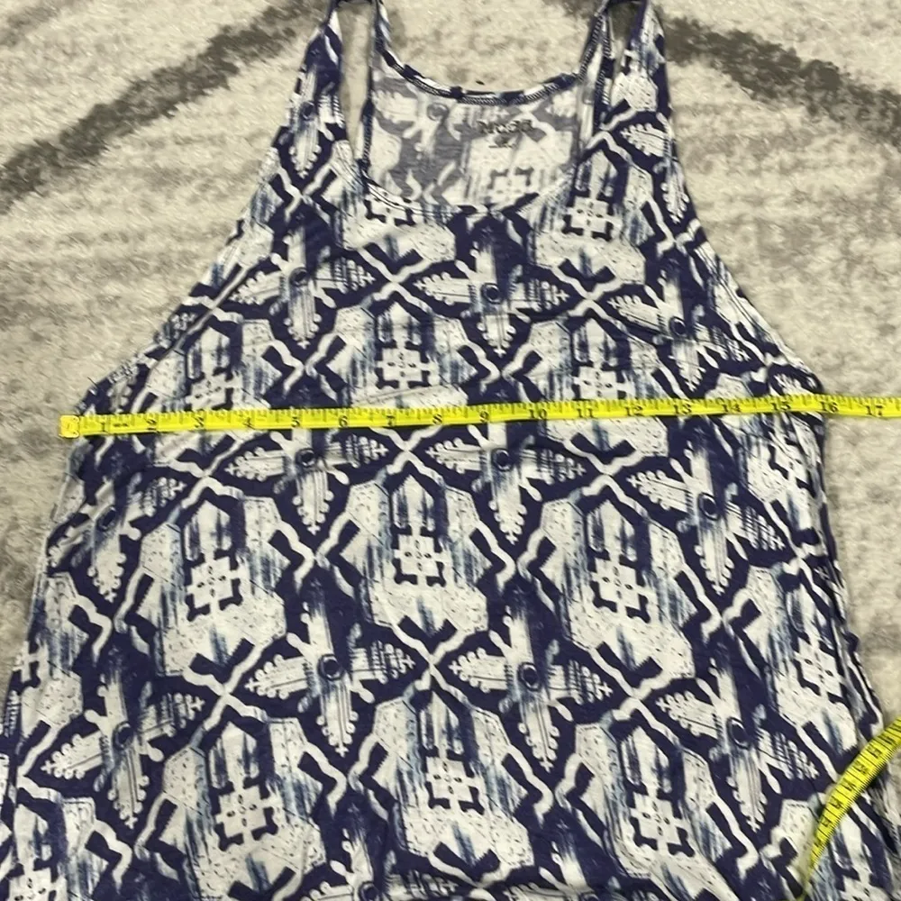 Women’s Blue and White Racerback Tank Top- Medium - Image 4