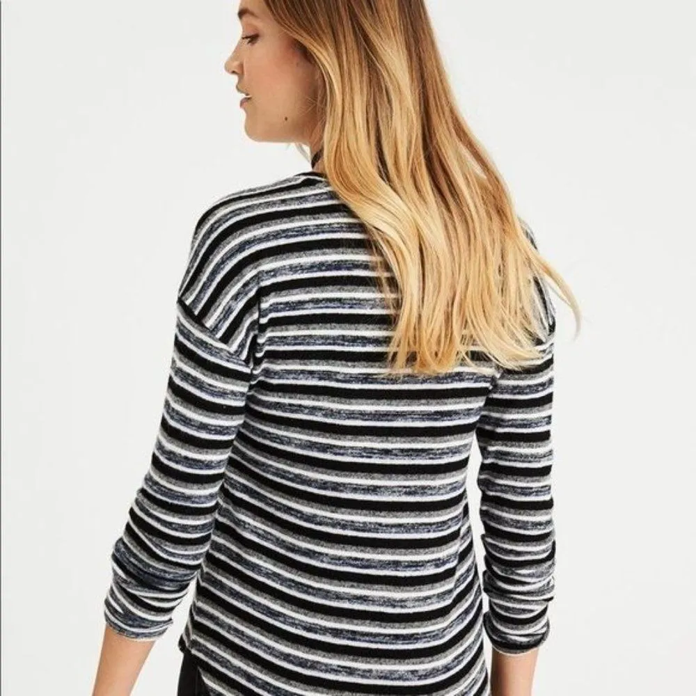 American Eagle Soft & Sexy Plush Oversized V-Neck Long Sleeve Knit Top Large - Image 40