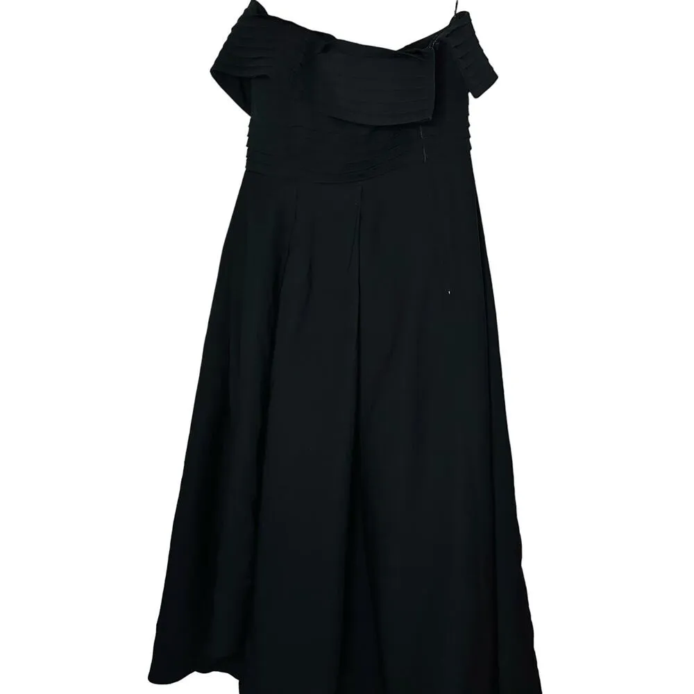 C/MEO COLLECTIVE Black Strapless Ribbed Side Slit Midi Dress Size Large - Image 2