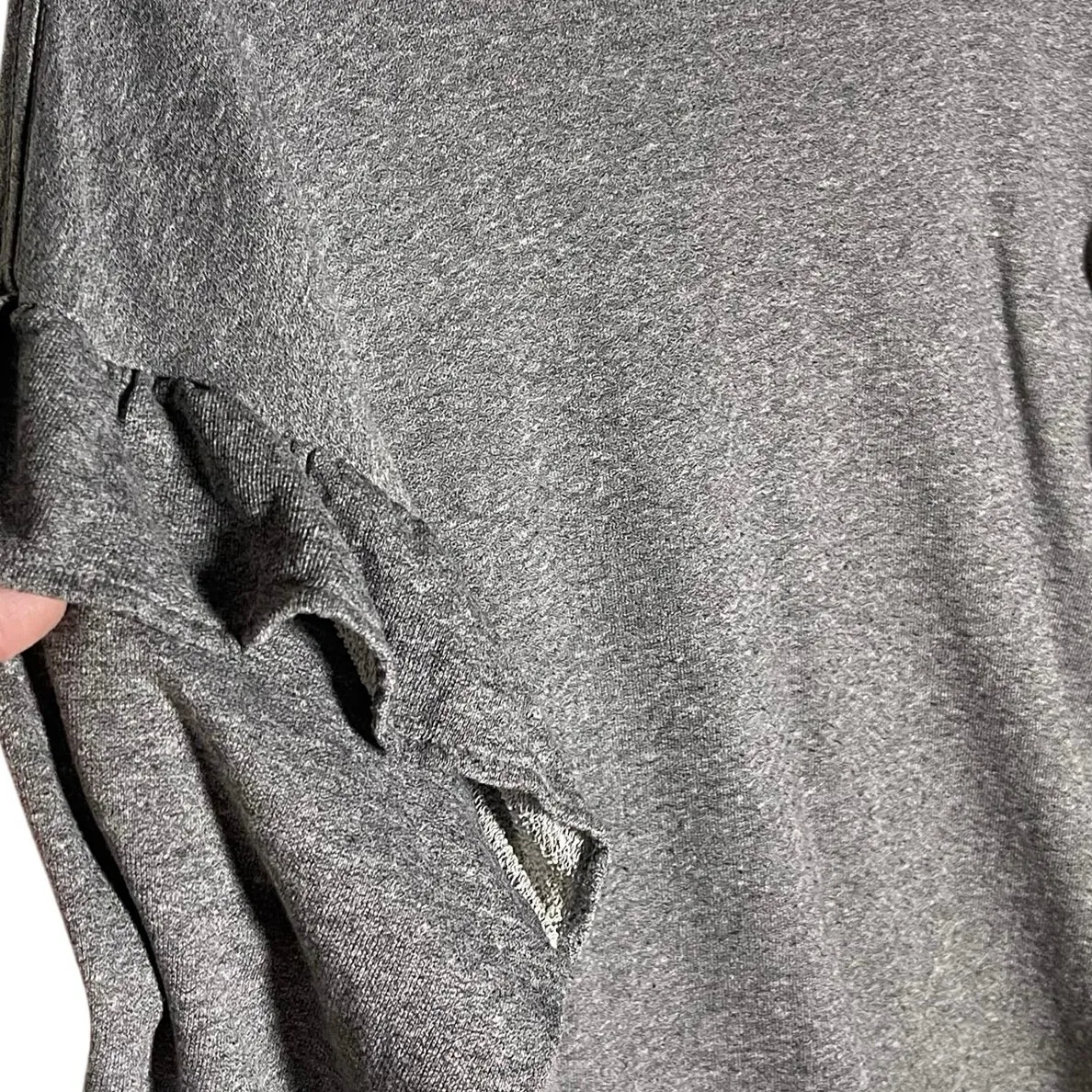 CURRENT/ELLIOTT Women’s Ruffle Sleeved Gray Long Sleeve Pullover Top - Image 5