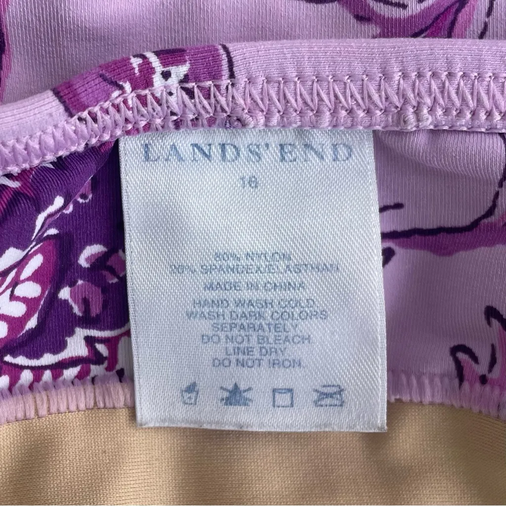 Lands' End Women's Purple Paisley Bikini Swimsuit Bottom Floral Purple Size 16 - Image 9