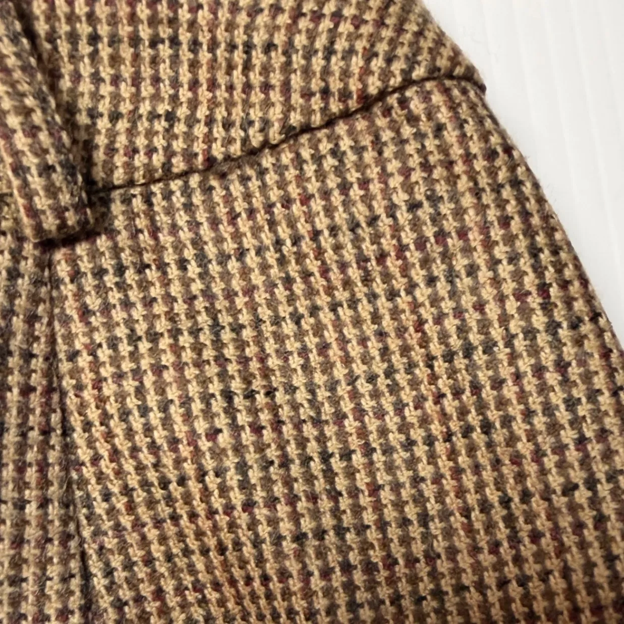 VTG Ralph Lauren LRL Women's Plaid Wool Houndstooth midi Pencil Skirt Size 4 - Image 6