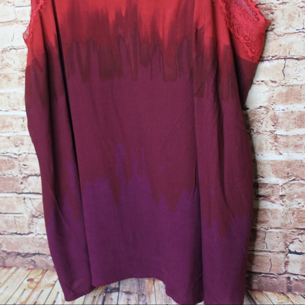 Apt. 9 | Red/Purple Gradient Lace V-Neck Cami - Image 3