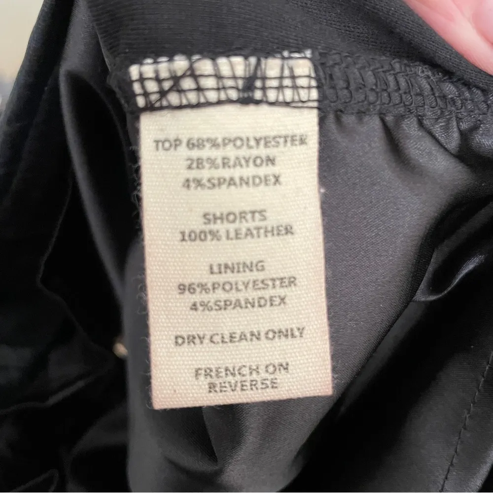 KNT Leather Shorts‎ Romper Size M Black Size M - Image 3