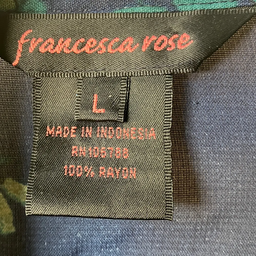 FINAL MARKDOWN Francesca Rose Navy Rayon Top large - Image 2