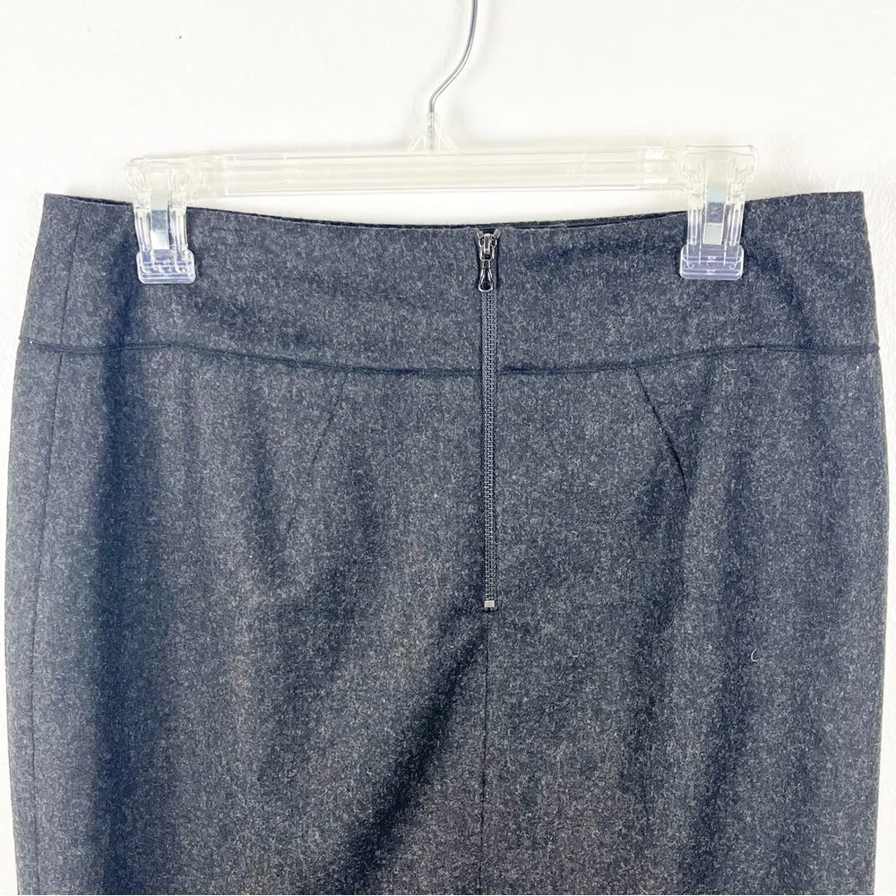 MAGASCHONI Collection Heather Gray Cashmere Wool Blend Lined Skirt, Size 10 - Image 5