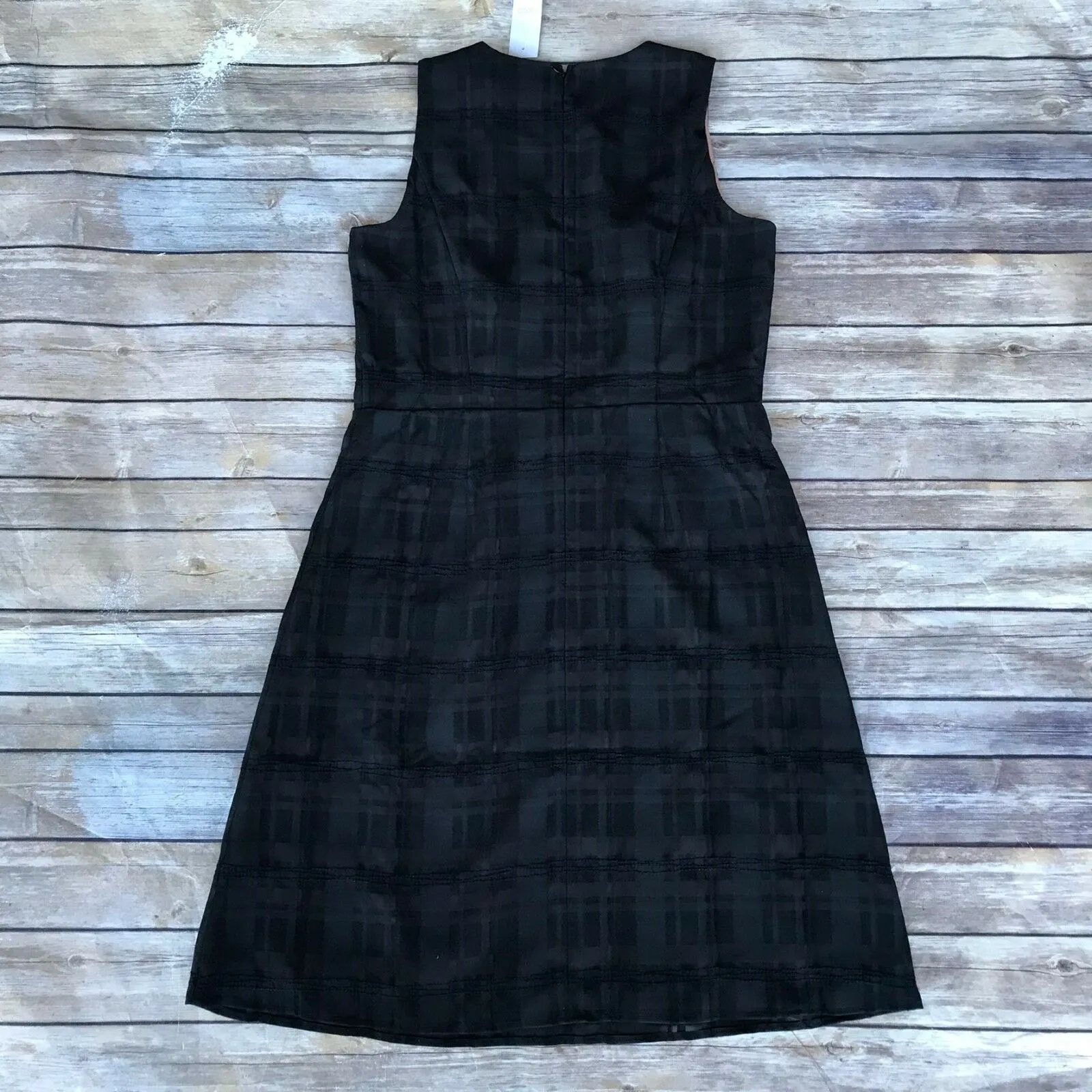 Ann Taylor LOFT Womens Dress‎ Size 4 Sheer Plaid Skirt Black Lined Cocktail NEW - Image 3
