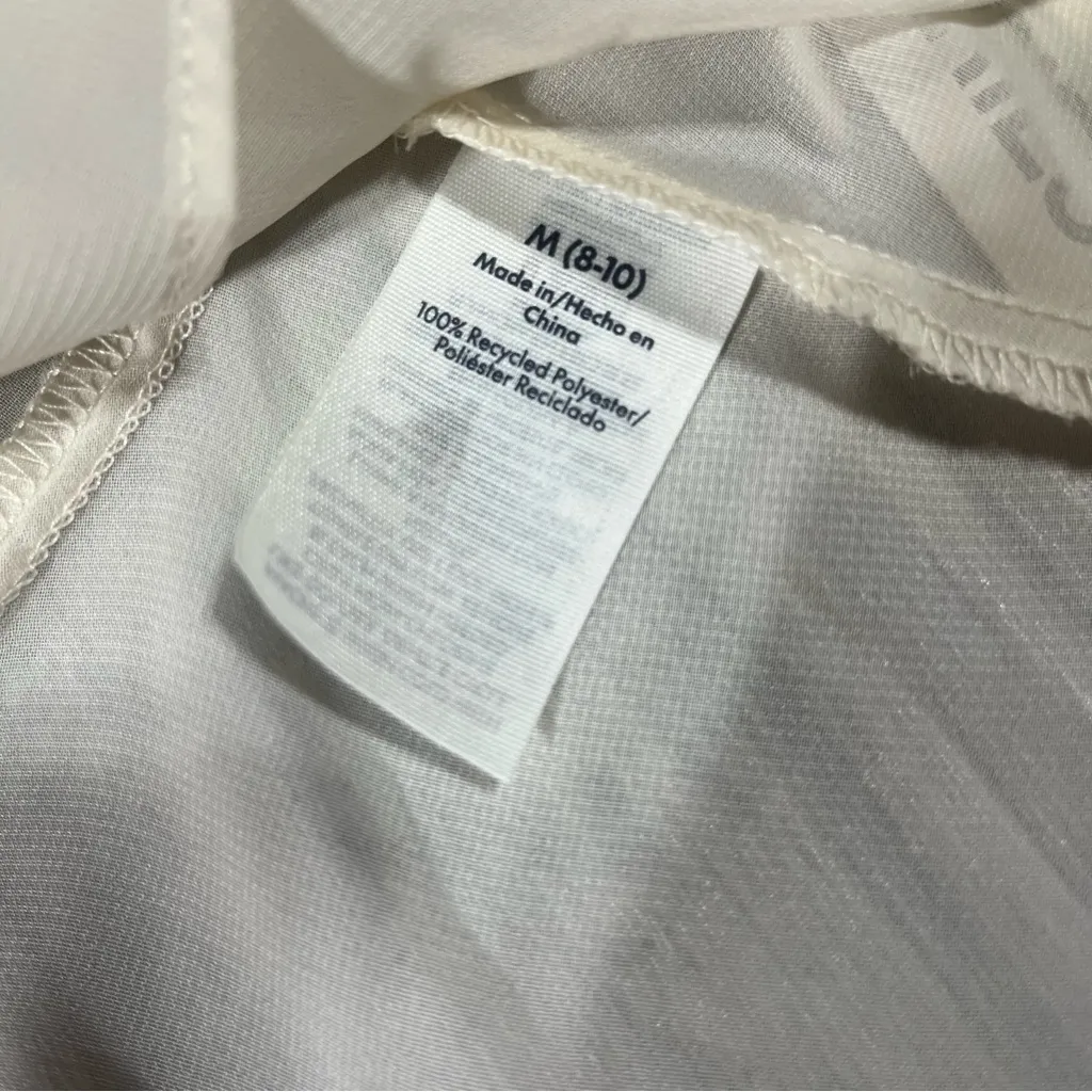 No Boundaries Ivory Ruffle Tie-Front Crop Top  Blouse; Medium, NEW - Image 10