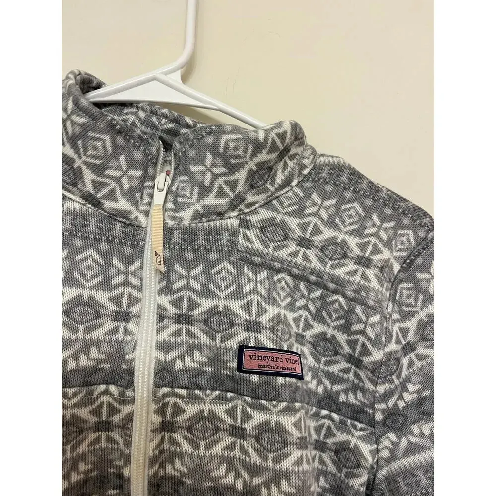 Vineyard Vines Gray Snowflake Sweater zip up women’s XS - Image 2