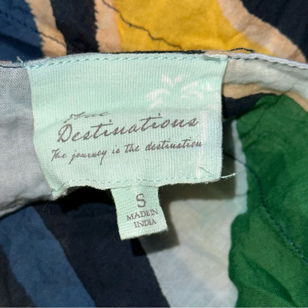 True Destinations Women’s Size S Multi Color Geo Printed Long Kimono Coverup Blue - Image 10