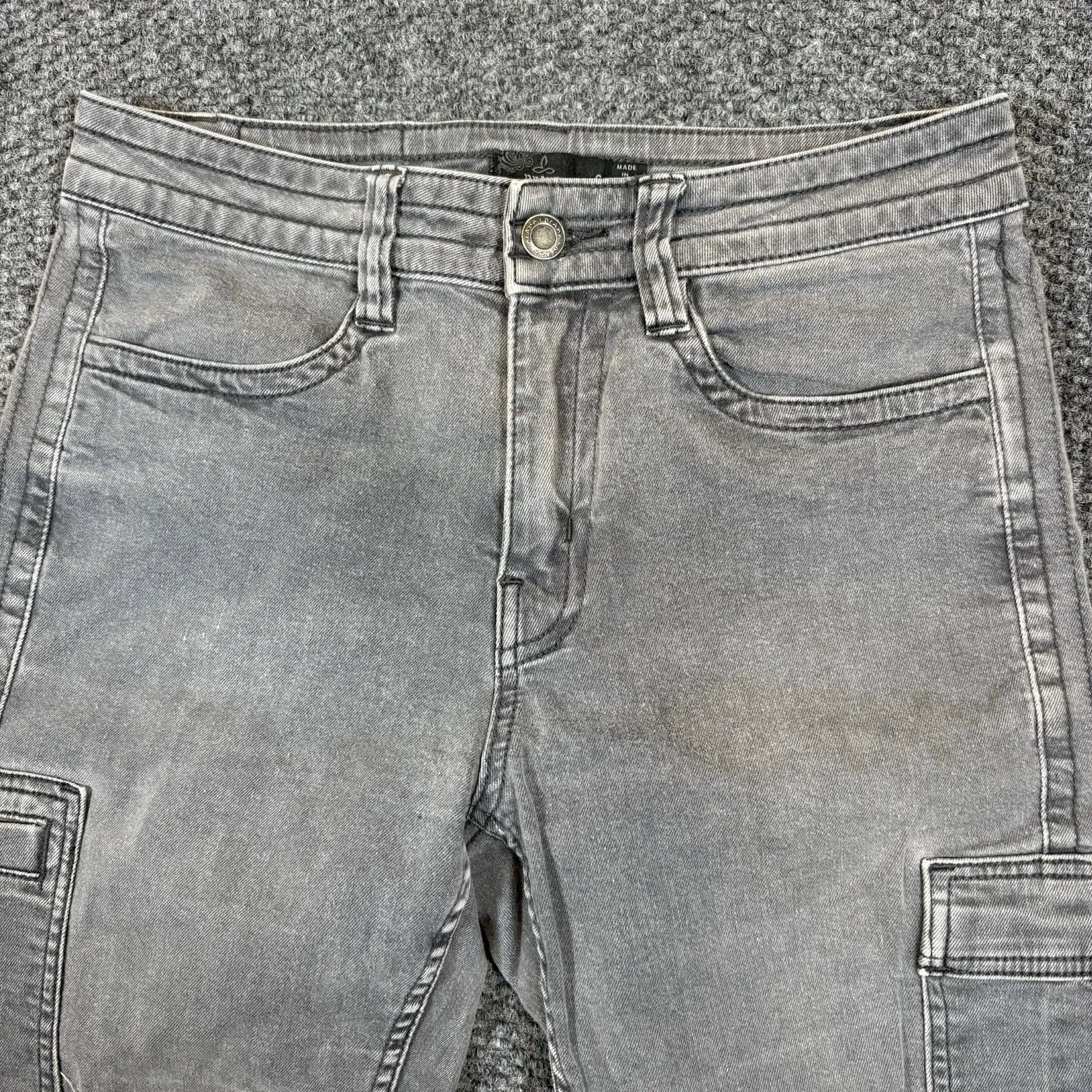 Prana Dollia Pants Womens Gray Mid Rise Envelope Cargo Pockets Size 6 Stretch - Image 2