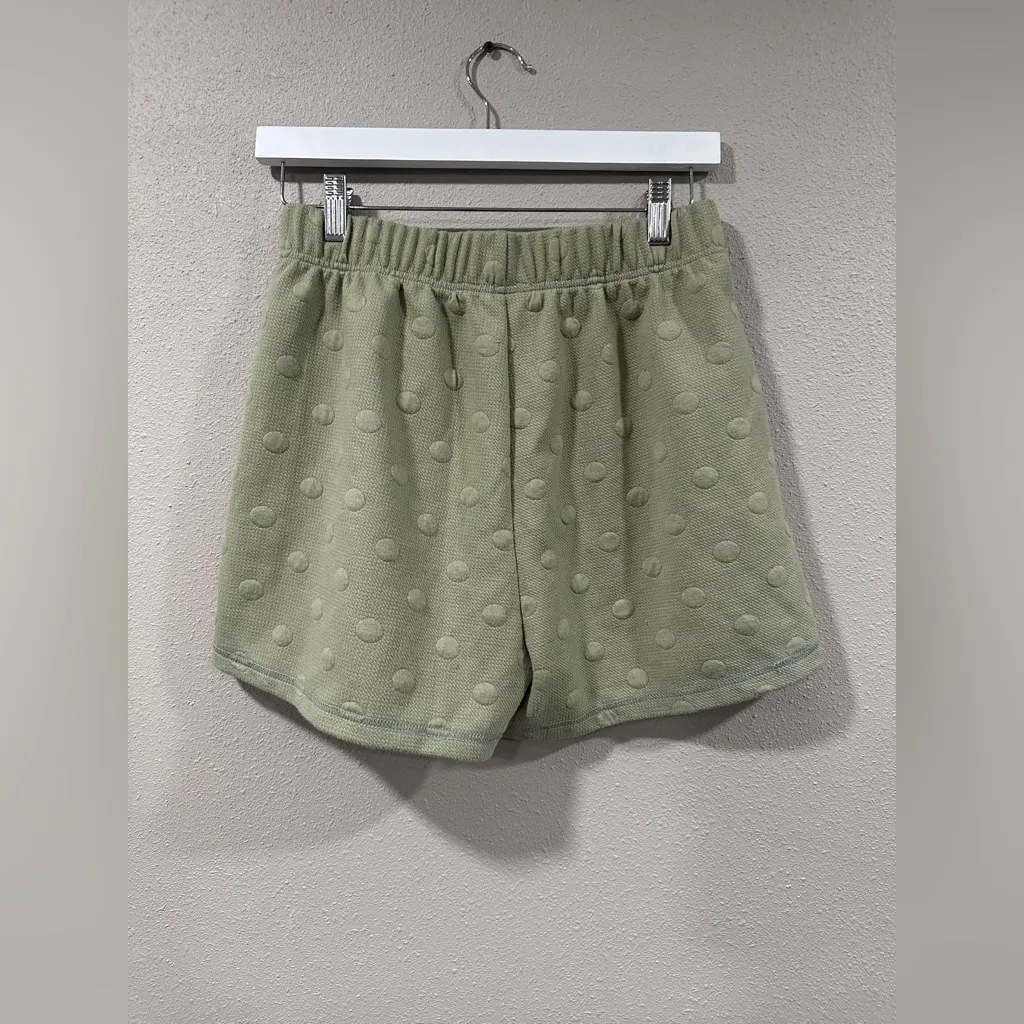 Blu Pepper Sage Green Textured Athletic Shorts - Image 4
