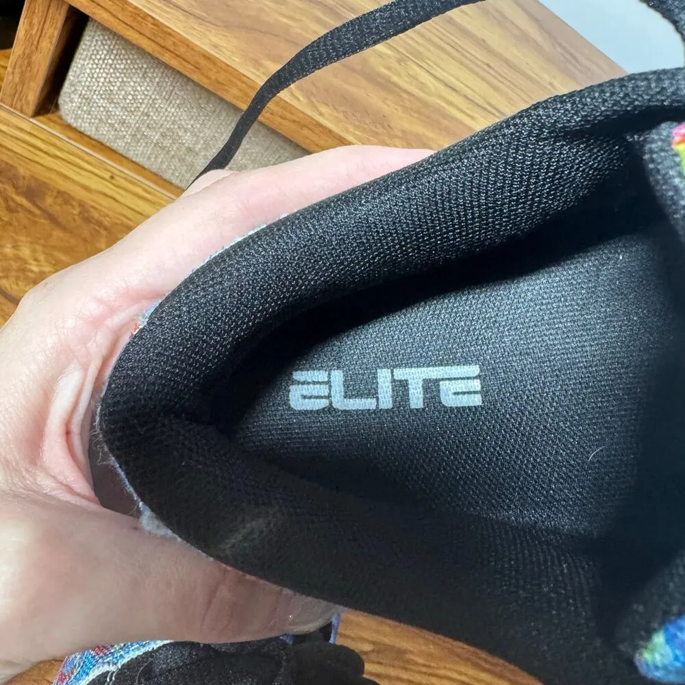 Elite 6.5 Blue Swirl Bowling Shoes Adjust Flex Slide Soles Komfort Lightweight - Image 3