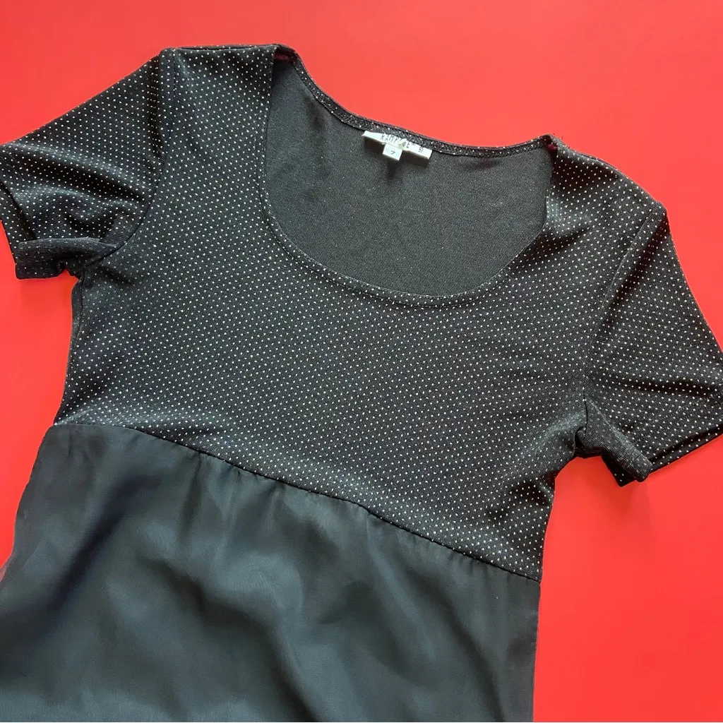 Vintage 90s Rampage Black Sparkle Babydoll Dress - Image 2