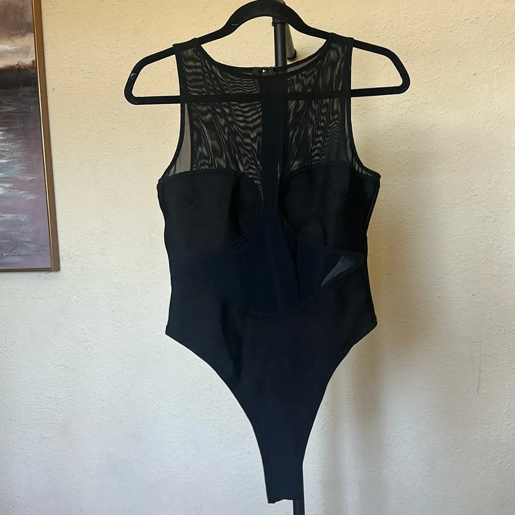 House of CB ‘Chiara’ Black Sleeveless‎ Bandage Bodysuit NWOT size L - Image 3