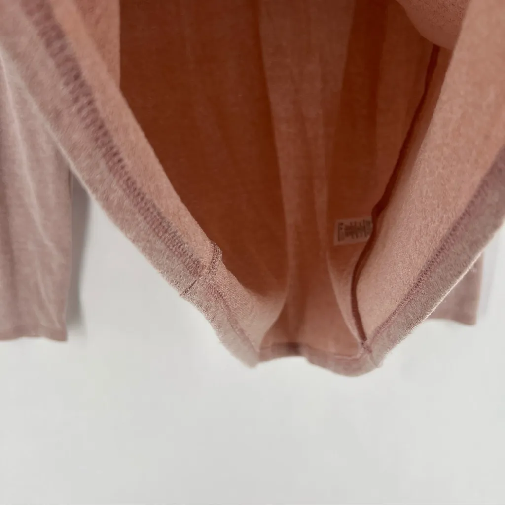 Socialite Women's Neutral Pink V-Neck Long Sleeve‎ V-Neck Knit Sweater Top L - Image 4