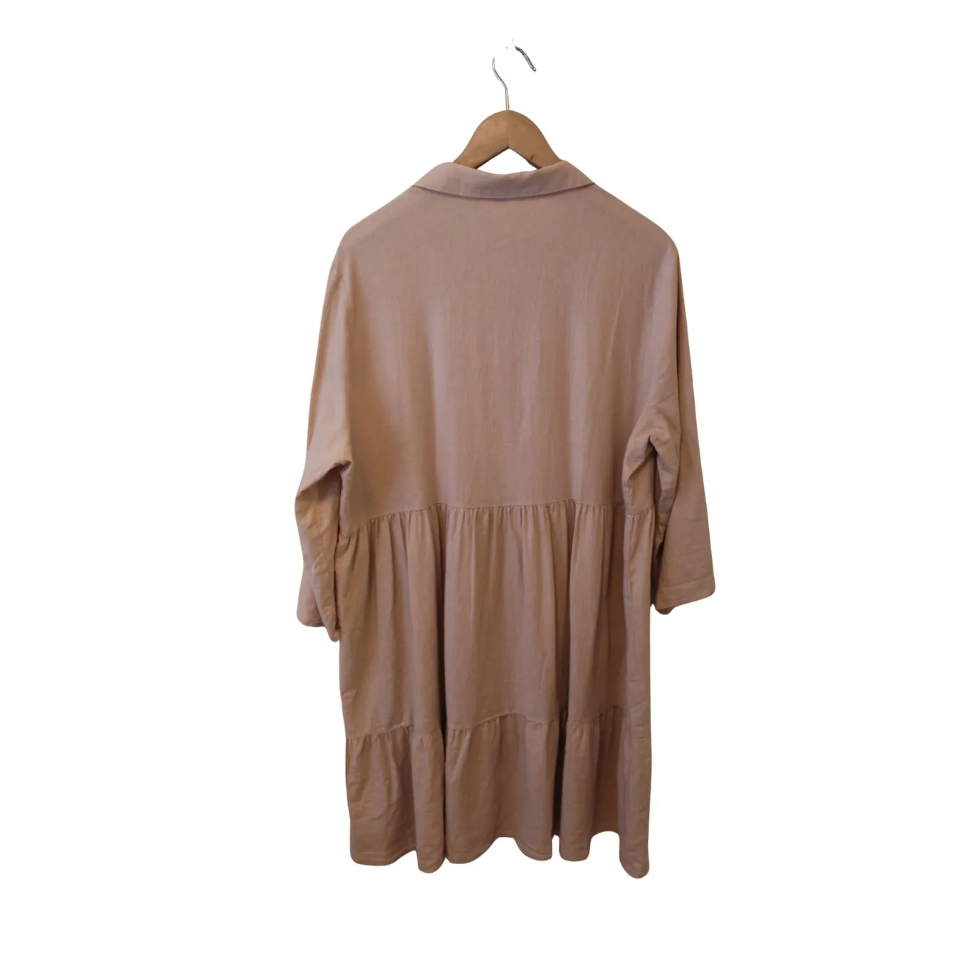 NWT Ripe Maternity Adel Linen Shirt Dress XXL Peachy Pink Button Front Size undefined - Image 2