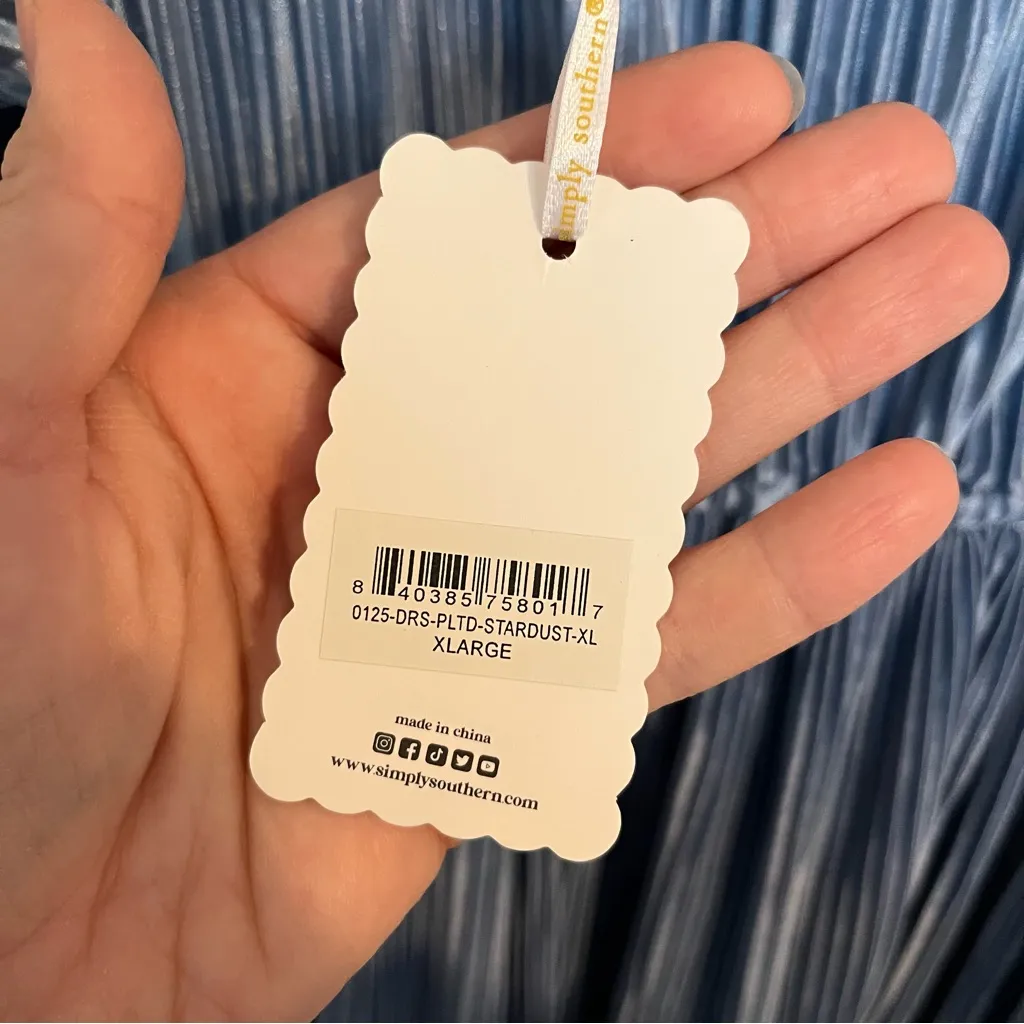 NEW Simply Southern Dress Size XL Tropical Blue Stardust NWT - Image 5