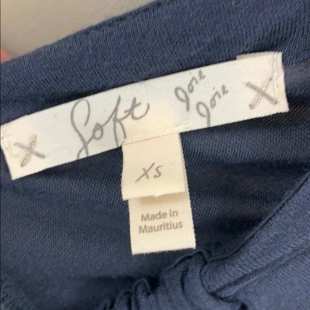 Soft Joie Tie Back Blue Scoop Neck Blouse - Image 2