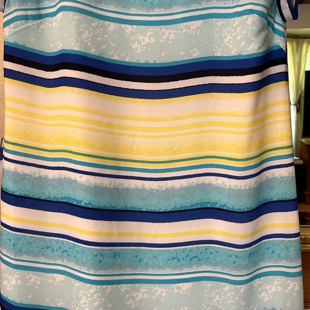 Blue & Yellow Striped Dress - Size S - Image 3