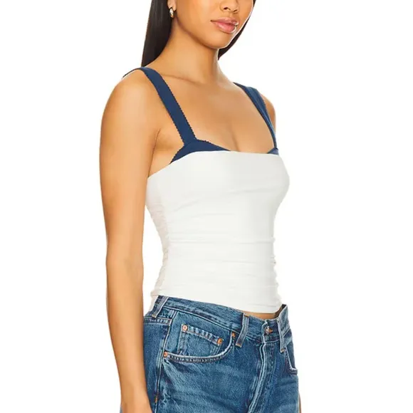 FREE PEOPLE 2‎ Tone Tank in White Combo NWT size Medium - Image 2